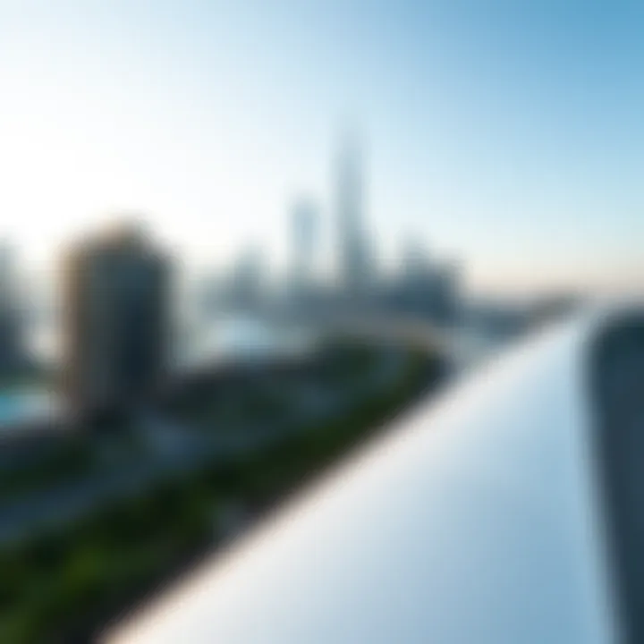 Dubai Skyline with Standard Chartered Tower Panoramic view of the Dubai skyline featuring Standard Chartered Tower