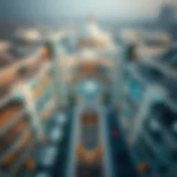 Aerial view of a grand shopping mall in the UAE showcasing its architectural marvel