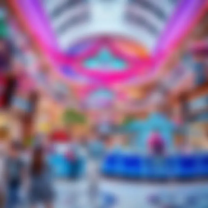 Vibrant Entertainment Zone in Mall Vibrant entertainment zone within a mall featuring various activities and attractions