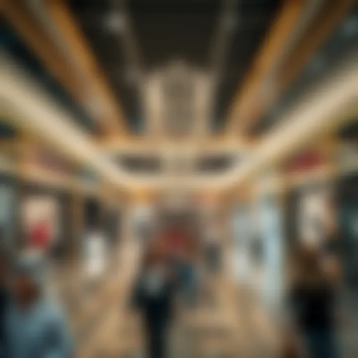 Luxurious Interior of Retail Space Luxurious interior of a mall highlighting high-end retail stores and exquisite design