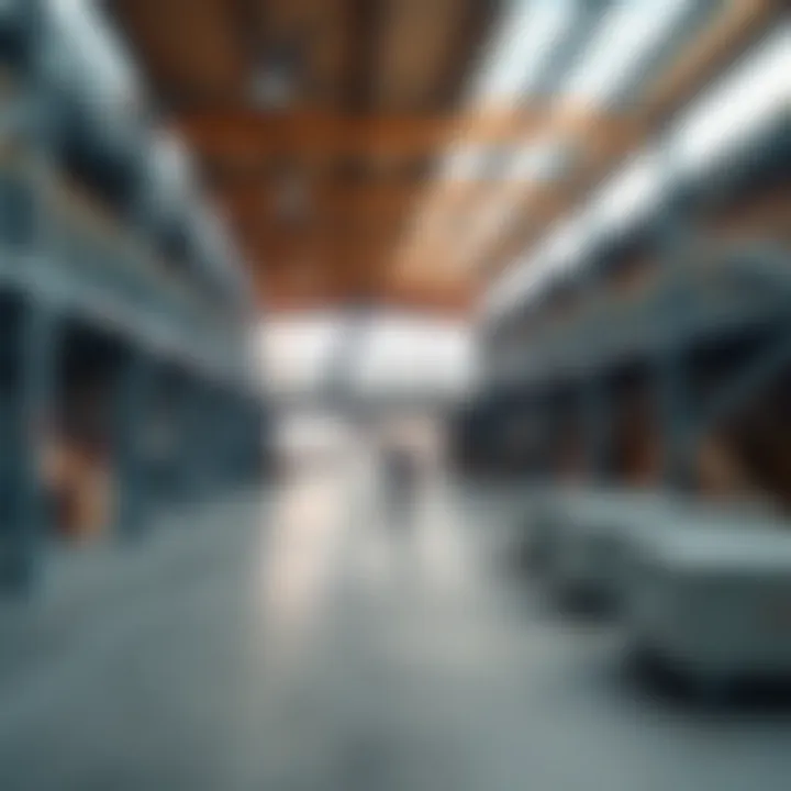 Interior of a modern warehouse space available for rent in Alserkal Avenue designed for creative businesses