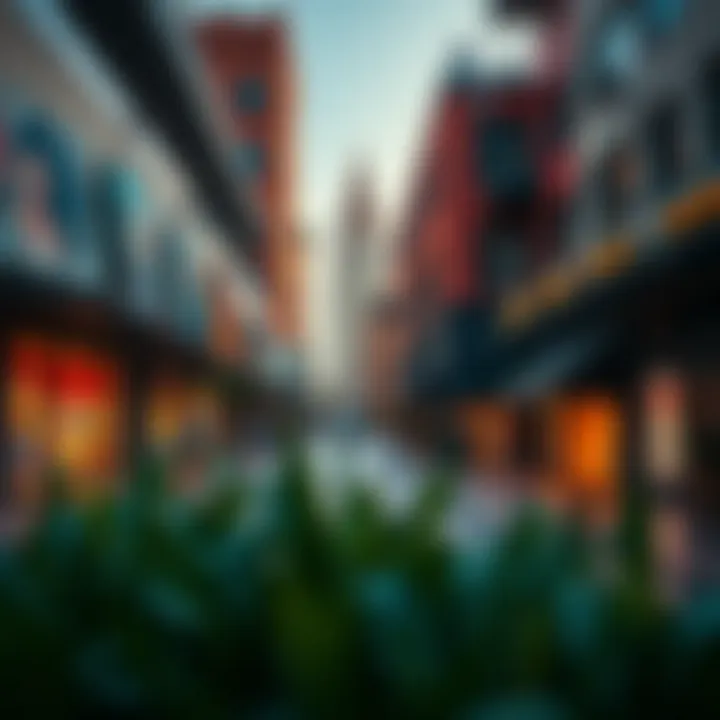 A panoramic view of Alserkal Avenue showcasing its vibrant art scene and contemporary architecture