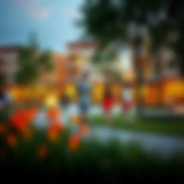 Active Community Park in Yana Yard Vibrant community park within Yana Yard with families enjoying