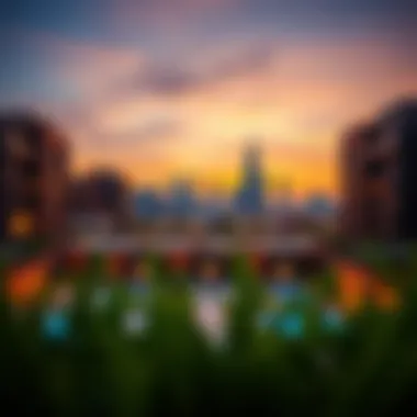 Breathtaking Skyline of Yana Yard at Dusk Stunning skyline view of Yana Yard in Dubai during sunset