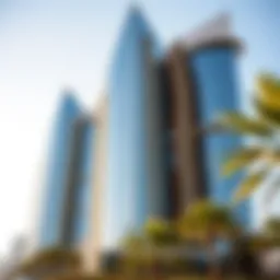 Exterior view of Goldcrest Executive Tower showcasing its unique architectural design