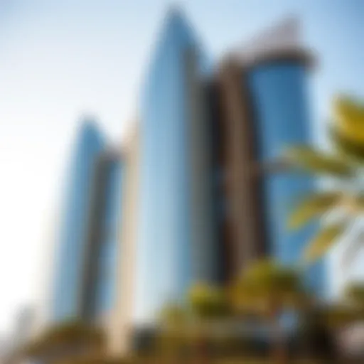 Exterior view of Goldcrest Executive Tower showcasing its unique architectural design