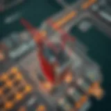 Aerial view of Dubai Creek Tower construction site