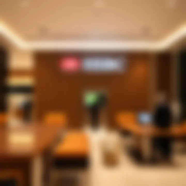 Interior of HSBC branch showcasing customer service and banking facilities