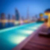 Infinity Pool with Dubai Skyline View Stunning infinity pool overlooking the Dubai skyline