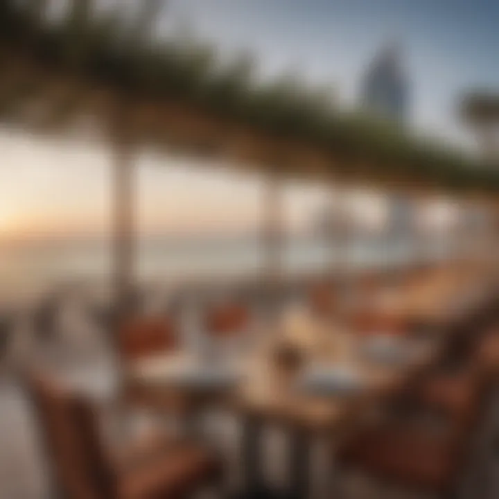 Vibrant outdoor dining scene along the JBR promenade