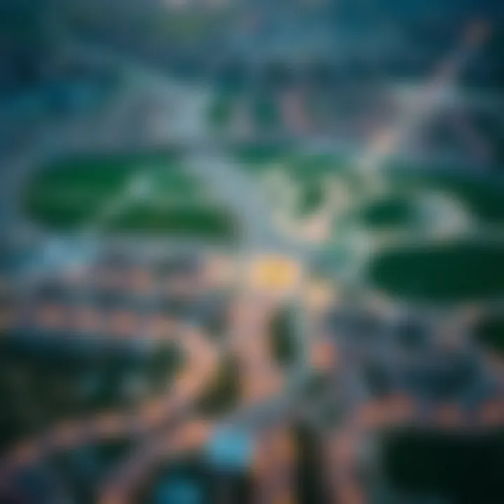 Aerial Perspective of Arabian Ranches 3 Connectivity Aerial view of the Arabian Ranches 3 neighborhood illustrating its strategic connectivity to major routes