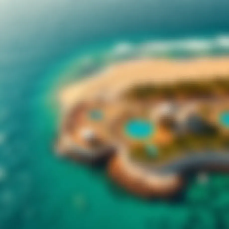 Aerial view of La Mer Beach showcasing its turquoise waters and vibrant beachfront.
