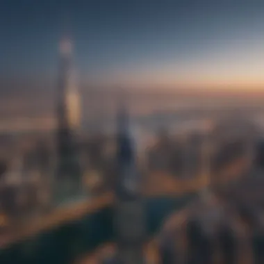 Stunning view of Laguna Tower against the Dubai skyline