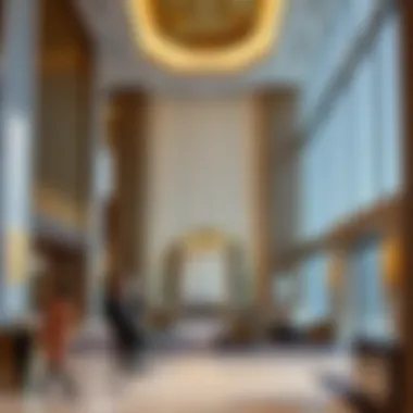 Interior lobby of Latifa Tower displaying luxury finishes