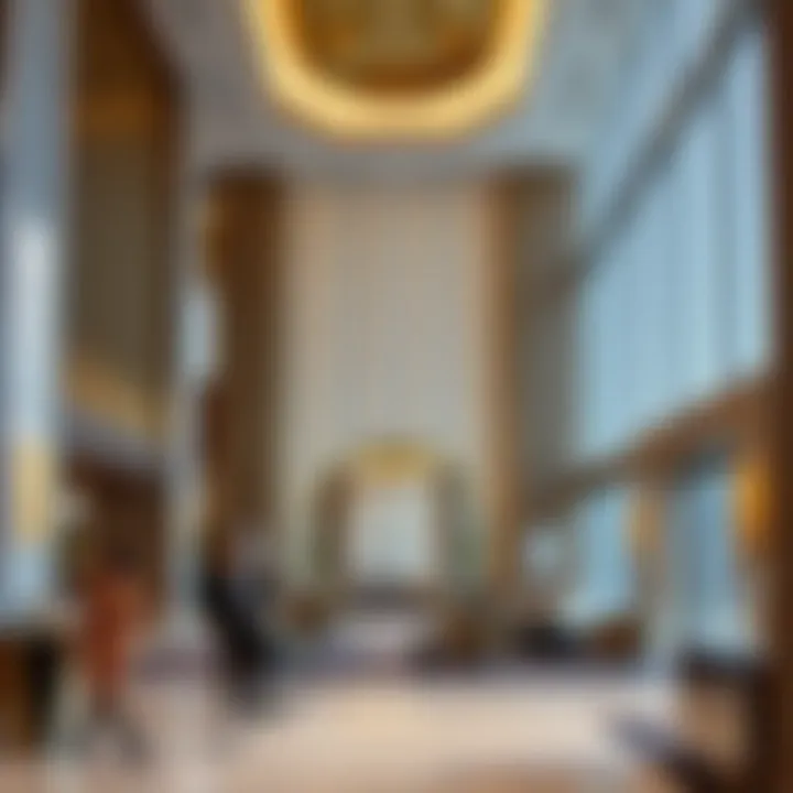 Interior lobby of Latifa Tower displaying luxury finishes