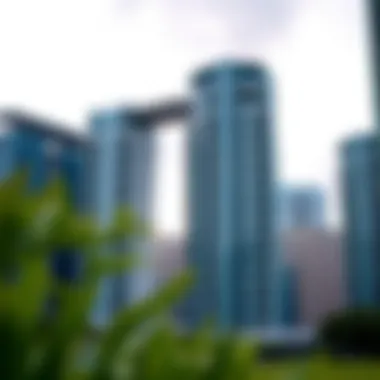 Elegant architectural design of Marina Bay Towers