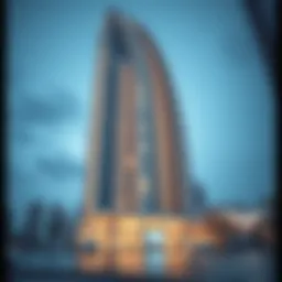 Stunning exterior view of Marina Pinnacle Tower showcasing its modern architecture