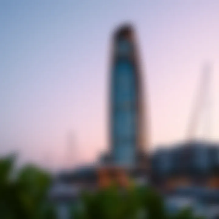 Stunning view of Marina Tiger Tower at sunset