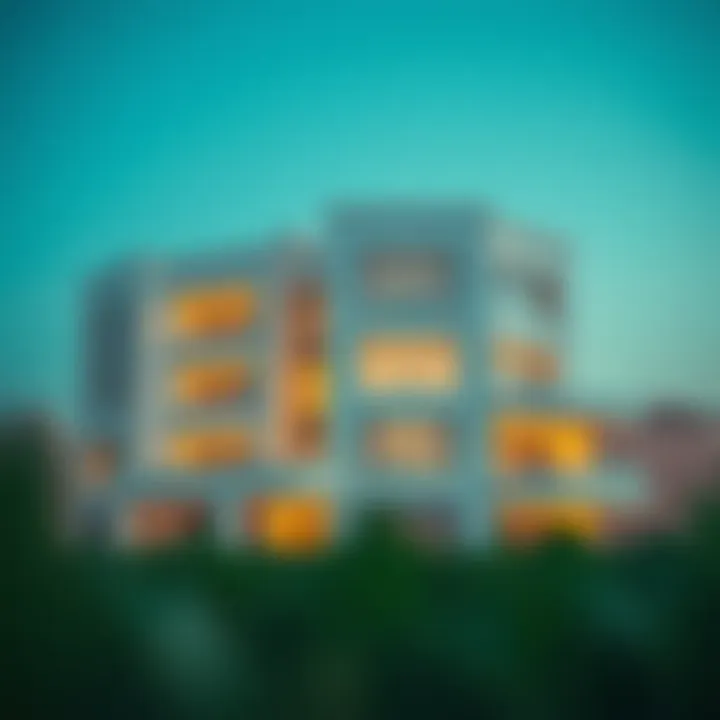 Luxurious Architecture of Masaken Al Muteena 02 Luxurious exterior view of Masaken Al Muteena 02 showcasing its modern architecture