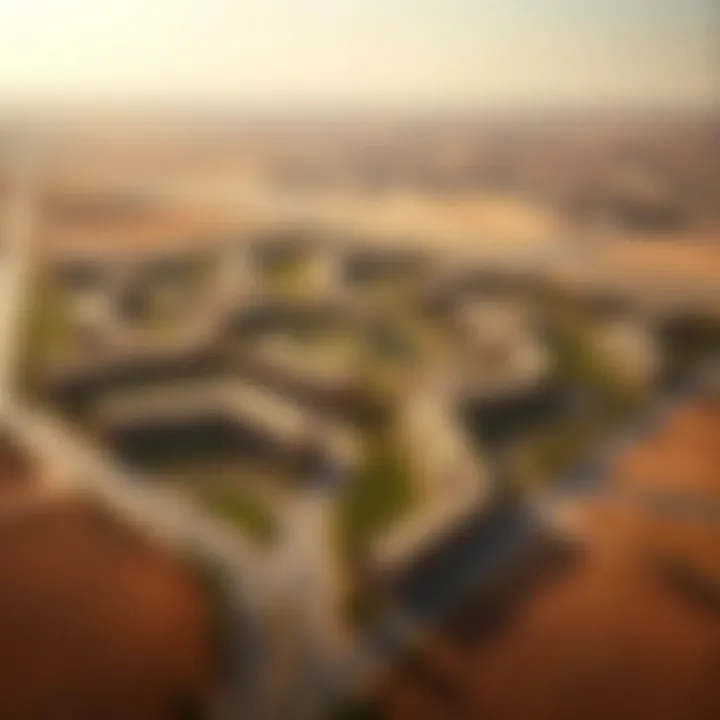 Aerial Layout of Arabian Ranches Aerial view of Arabian Ranches showcasing the master plan layout