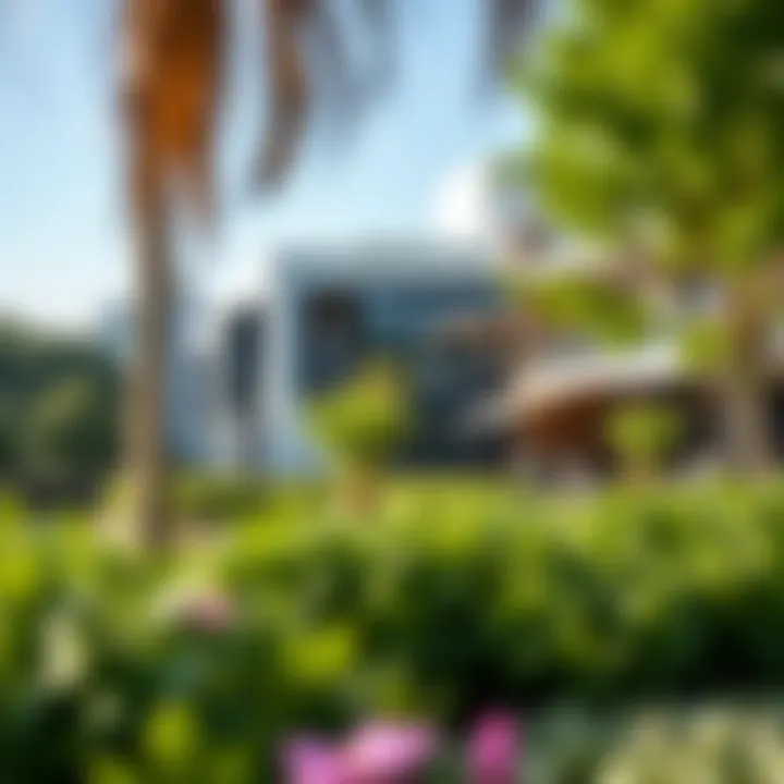 Scenic view of Mulberry Park showcasing lush greenery and modern architecture