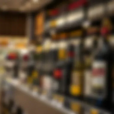 Wine Selection in Retail Display of fine wines available at retail outlets