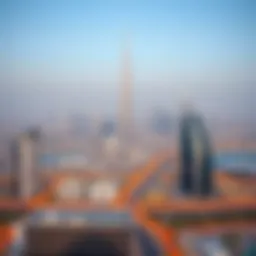 A panoramic view of Dubai's skyline with financial institutions