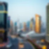 Dubai Business Districts Overview of Dubai skyline with a focus on business districts