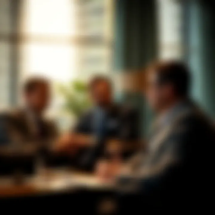 Strategic Discussions in Asset Management Business professionals discussing strategy