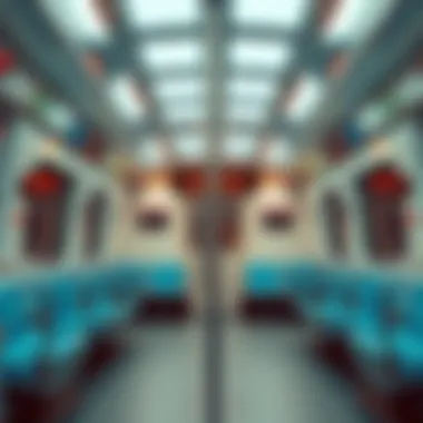 Modern Interior of Dubai Metro Inside a Dubai Metro train showcasing its modern interior