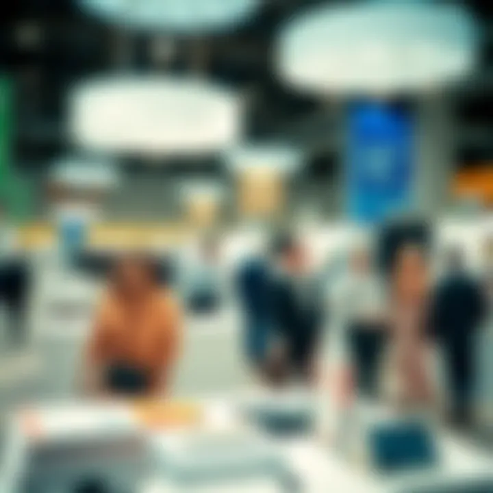 Exploring Employment Opportunities A bustling job fair in Dubai with diverse opportunities