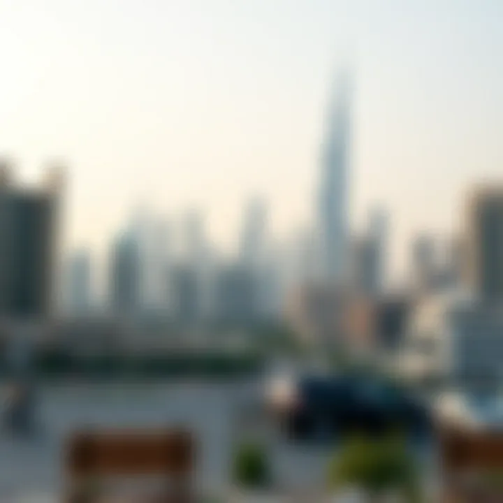 Dubai's Dynamic Real Estate Landscape A view of Dubai's real estate skyline fluctuating with market trends