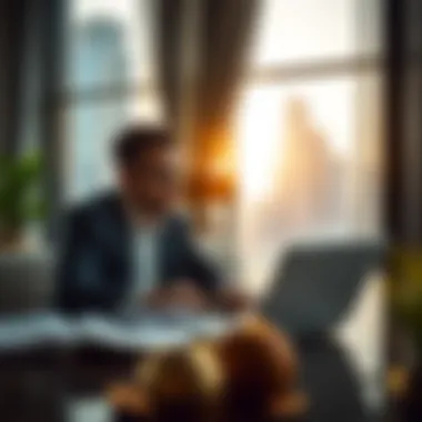 Investor analyzing market data on a laptop