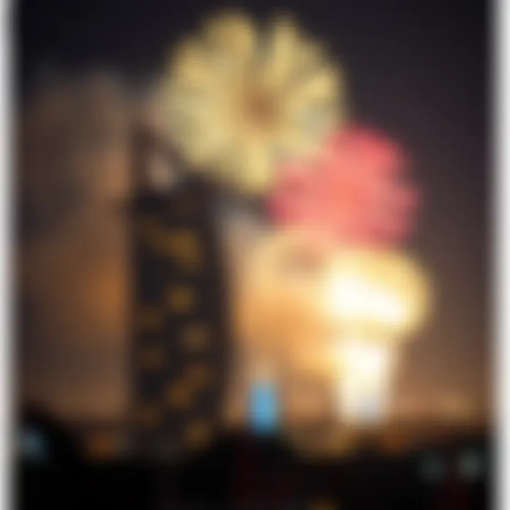 Spectacular Fireworks on New Year's Eve Fireworks display during New Year's Eve in UAE