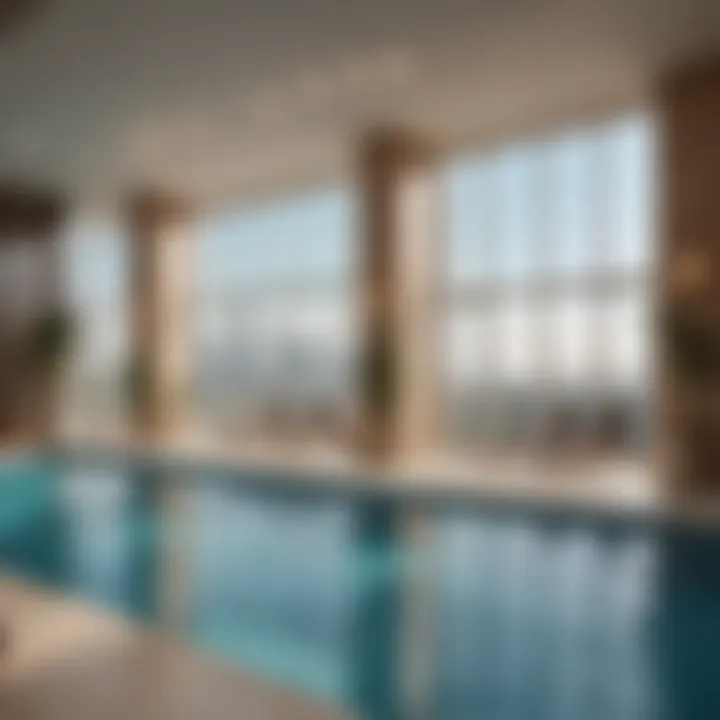 Luxurious amenities within Nopoli Tower including a pool and gym