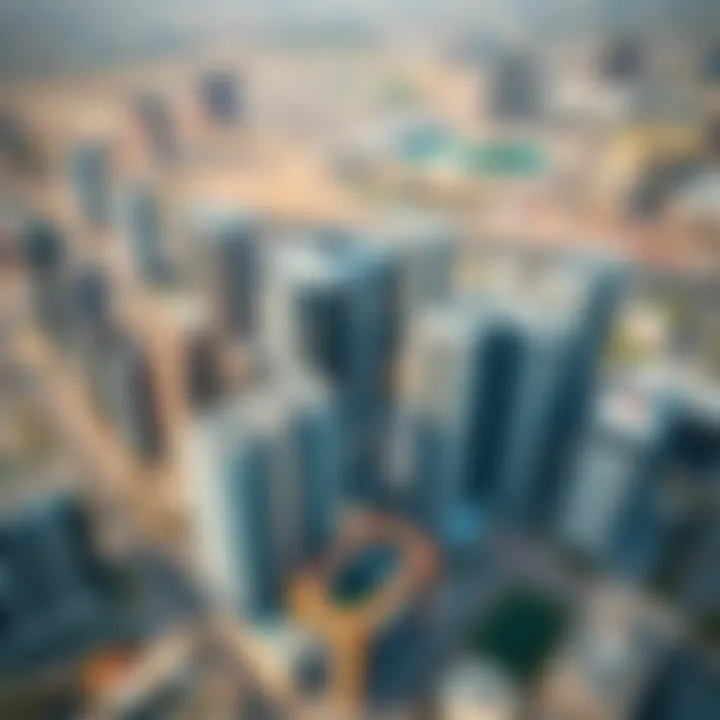 Strategic Location of One Central in Dubai Aerial view of One Central development emphasizing strategic location