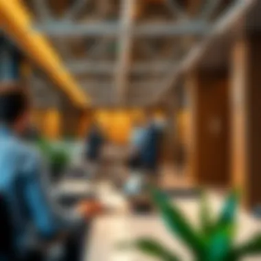 Collaborative Workspaces in Office 3 Business professionals engaging in collaborative work environment