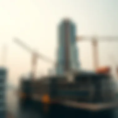 Engineering Feats in Constructing One Za'abeel Tower Construction progress of One Za'abeel Tower highlighting engineering feats