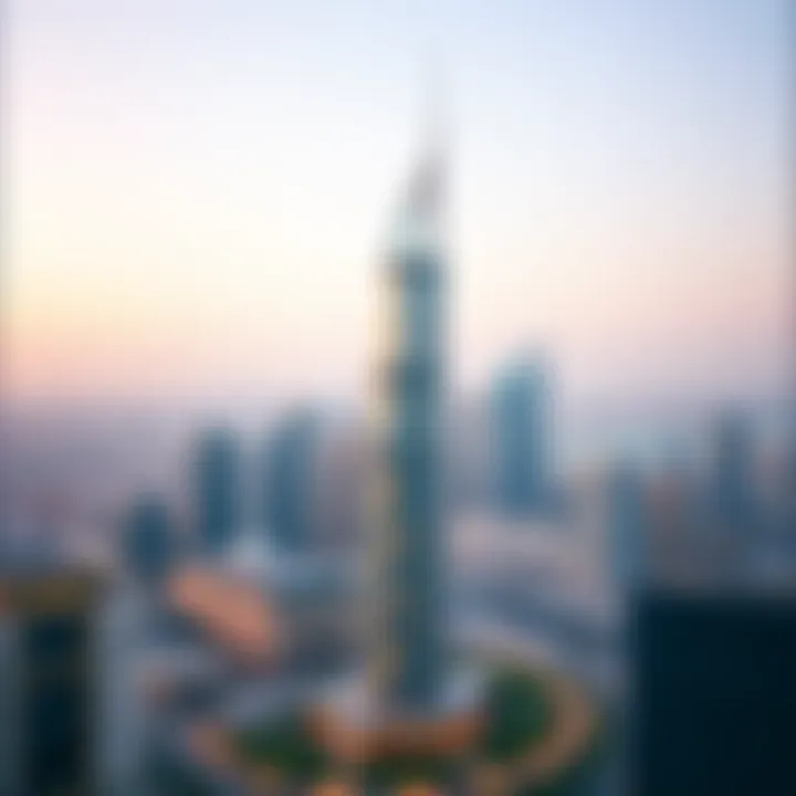 Panoramic View of One Za'abeel Tower A panoramic view of One Za'abeel Tower against the Dubai skyline