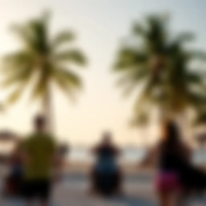 Recreational Activities on Palm Island Tourists enjoying recreational activities on Palm Island's beachfront