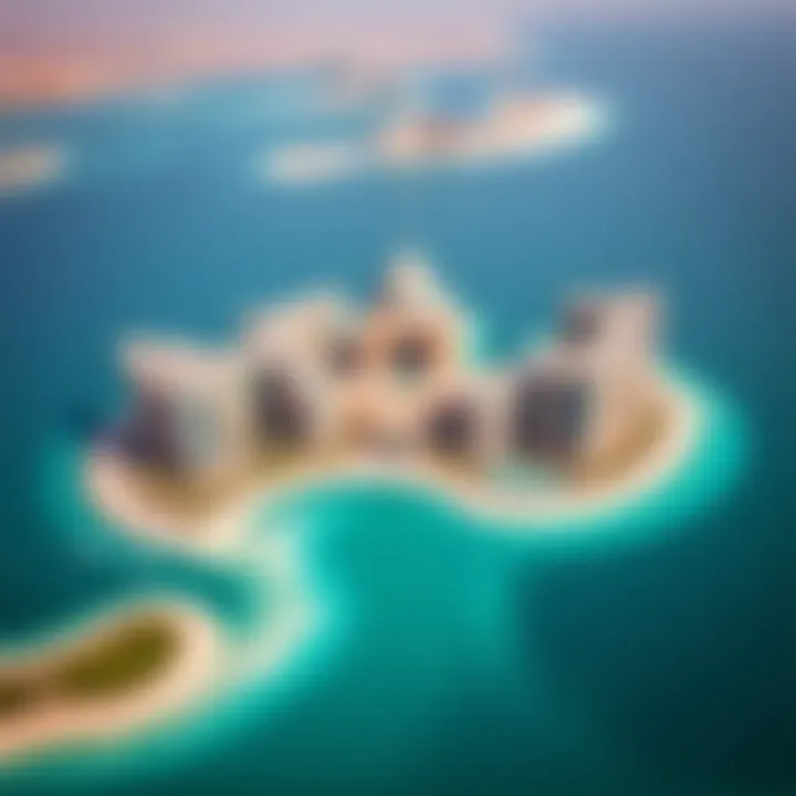 Aerial view of Palm Jumeirah showcasing its unique shape and structure