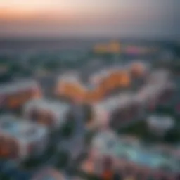 Aerial view of Pan Emirates Al Barsha showcasing its development