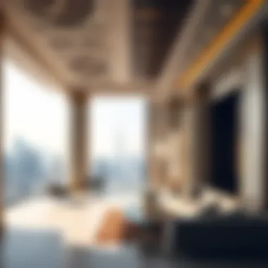 Architectural details of a high-end penthouse