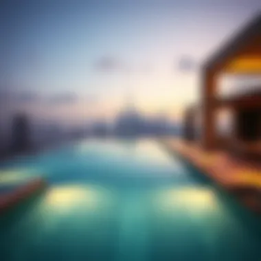 Luxurious private pool with a stunning skyline view in Dubai