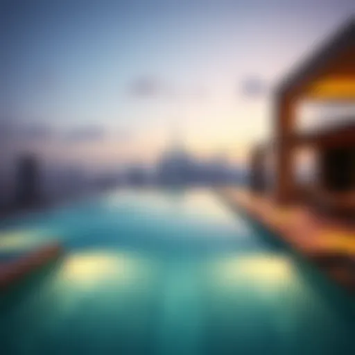 Luxurious private pool with a stunning skyline view in Dubai