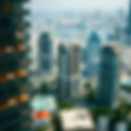 Aerial view of Dubai skyline showcasing modern apartment buildings