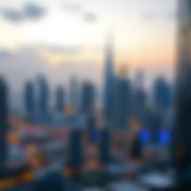 Breathtaking Skyline View from Rove Downtown Panoramic skyline view from Rove Downtown highlighting Dubai's skyline.