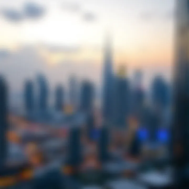 Breathtaking Skyline View from Rove Downtown Panoramic skyline view from Rove Downtown highlighting Dubai's skyline.