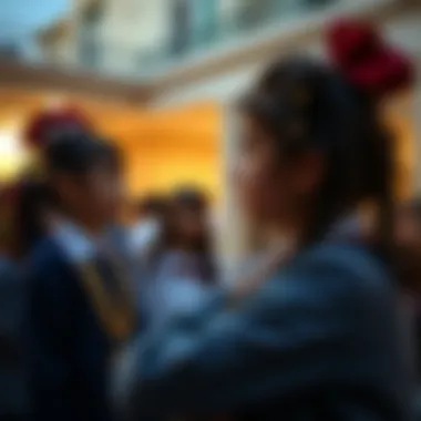 Students participating in a cultural event at a local school