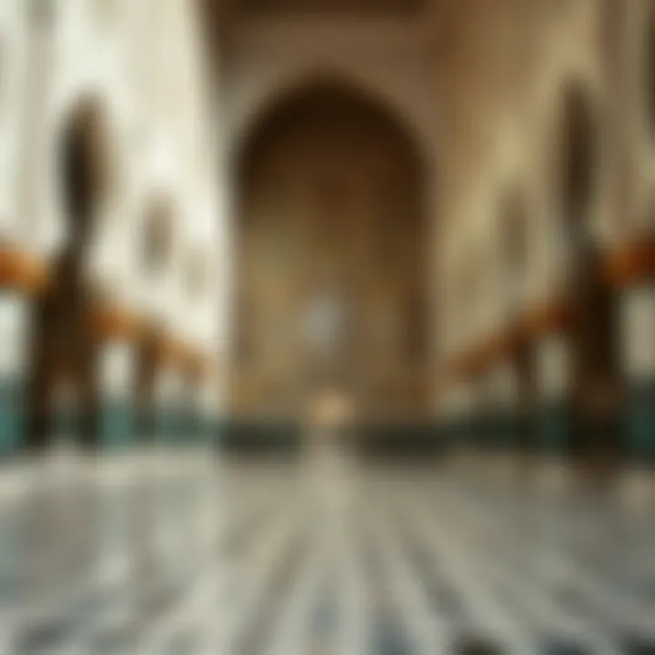 Detailed Mosaic Patterns in the Courtyard Intricate mosaic patterns adorning the courtyard of the mosque